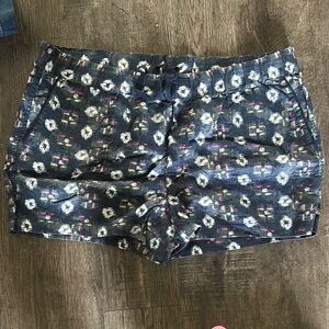 Caslon 100% Linen Shorts with Stylish Pattern XXL